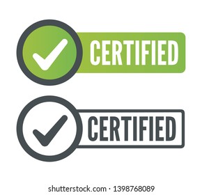 Certified stamp vector flat on white background