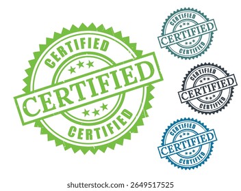 Certified stamp vector graphic design elements for quality assurance and validation badges seals marks