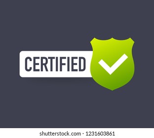 Certified stamp vector isolated on transparent background. Vector stock illustration.