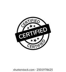 certified stamp vector on white background