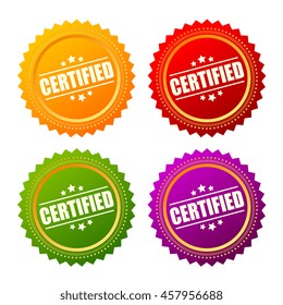 Certified stars icons set vector illustration isolated on white background
