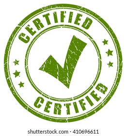 Certified tick stamp vector illustration isolated on white background