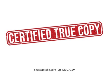 Diseño de Vector de sello de goma rojo True Copy certificado.