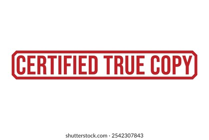 Sello de goma True Copy certificado sobre fondo blanco. Sello de copia verdadera certificada.
