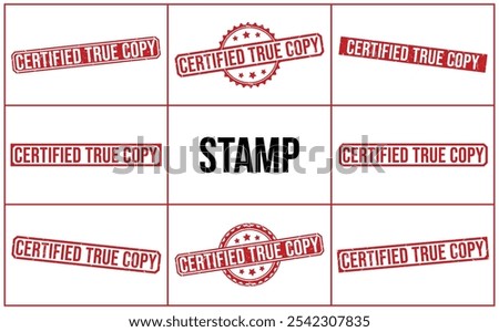 Certified True Copy rubber stamp on white background. Certified True Copy Stamp.