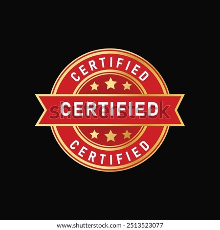 Certified vector icon design red
