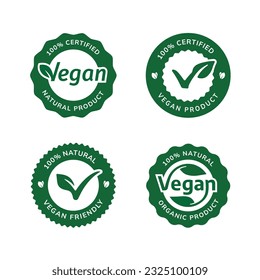 certified vegan badges label set