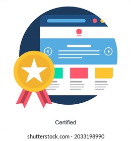 Certified or Verified Icon Concept