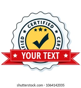 Certified "Your text here" label illustration