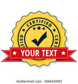 Certified "Your text here" label illustration