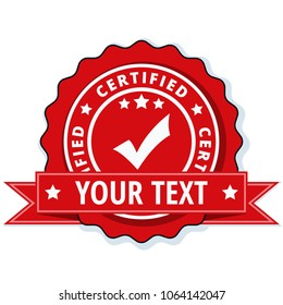 Certified "Your text here" label illustration