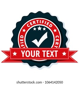 Certified "Your text here" label illustration