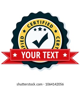 Certified "Your text here" label illustration