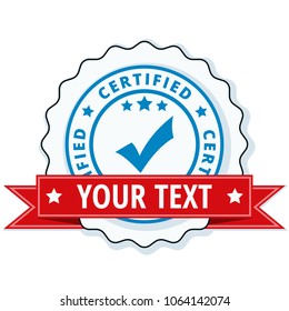 Certified "Your text here" label illustration