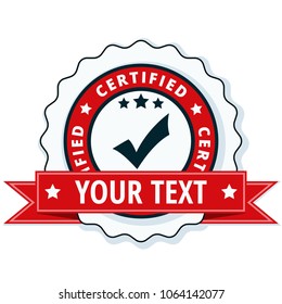 Certified "Your text here" label illustration