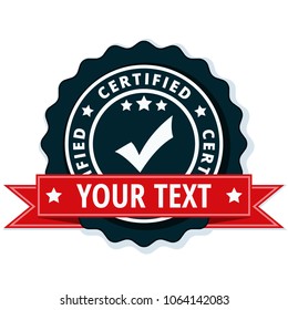 Certified "Your text here" label illustration