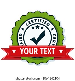 Certified "Your text here" label illustration