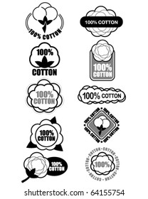 Certify Seal of 100% Cotton Isolated, ideal for cotton products such a clothes and materials