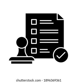 Certify, stamp, approved, file, paper icon vector image. Can also be used for banking and finance. Suitable for use on web apps, mobile apps and print media.