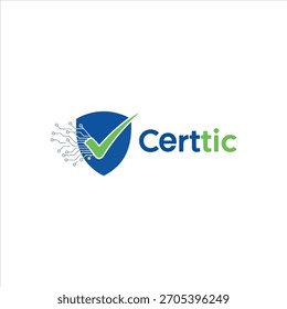 El logotipo de cerámica presenta un escudo combinado con una marca de verificación, que simboliza la seguridad, la confianza y la certificación. Las líneas en forma de red en el lado del escudo representan la tecnología y la conectividad. 