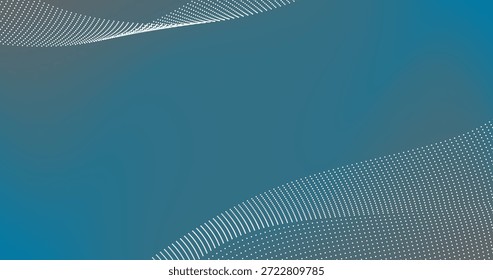Fondo de gradiente azul cerulean Abstractas con partículas enrejadas blancas Ondas Diseño gráfico para el Espacio para texto