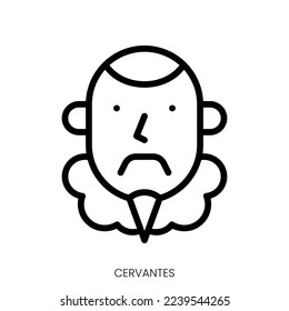 cervantes icon. Line Art Style Design Isolated On White Background