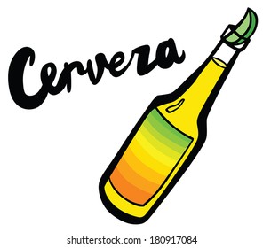 Cerveza Bottle Beer with Lime Wedge