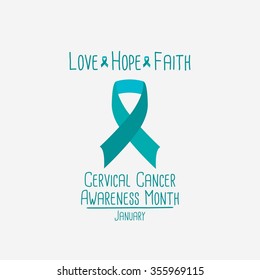 Cervical Cancer Awareness Logo. Vector Illustration