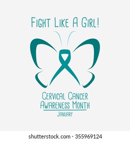 Cervical Cancer Awareness Logo. Vector Illustration