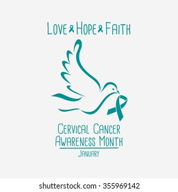 Cervical Cancer Awareness Logo. Vector Illustration