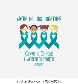 Cervical Cancer Awareness Logo. Vector Illustration
