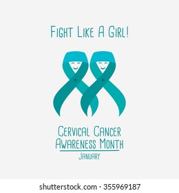 Cervical Cancer Awareness Logo. Vector Illustration