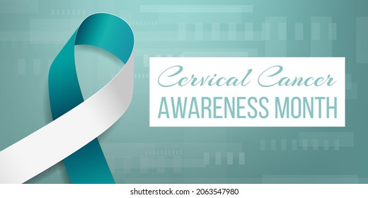 Cervical Cancer Awareness Month Banner Teal Stock Vector (Royalty Free ...