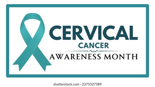 Cervical Cancer Awareness Month, campaign or celebration banner Design, cancer awareness ribbon with typography art