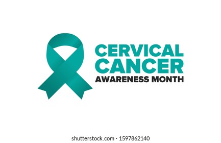 Cervical Cancer Awareness Month. Celebrate annual in January. Woman healthcare. Girl solidarity. Cancer prevention. Female disease. Medical healthcare concept. Poster, banner and background. Vector