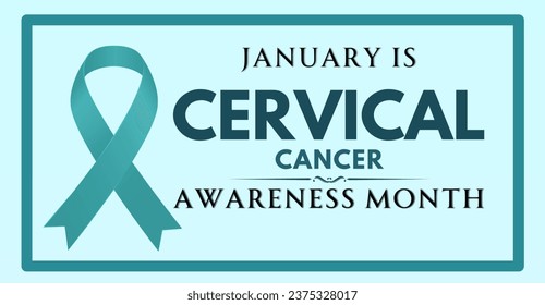 Cervical Cancer Awareness Month January, cancer awareness ribbon and typography Design