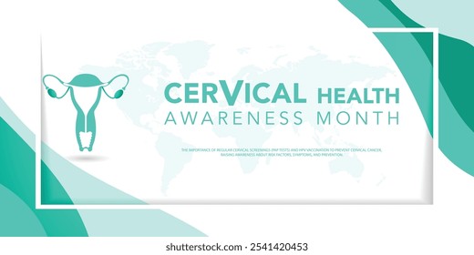 Cervical Cancer awareness month is observed every year in January, It occurs most often in women over age 30. Cervical Cancer Awareness Calligraphy Poster Design. vector illustration