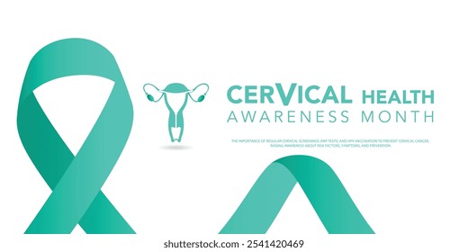 Cervical Cancer awareness month is observed every year in January, It occurs most often in women over age 30. Cervical Cancer Awareness Calligraphy Poster Design. vector illustration