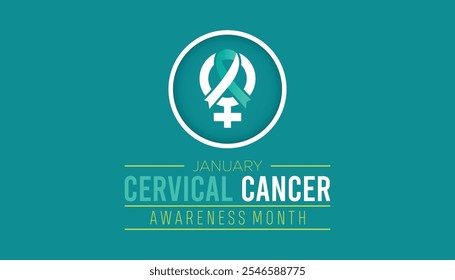 Cervical Cancer Awareness Month observed each year during January. Healthcare Medical Awareness  concept. Vector template for banner, greeting card, poster with background.