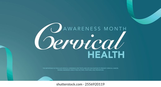 Cervical cancer awareness month is observed every year in january. January is cervical cancer awareness month. Vector template for banner, greeting card, poster with background. Vector illustration.
