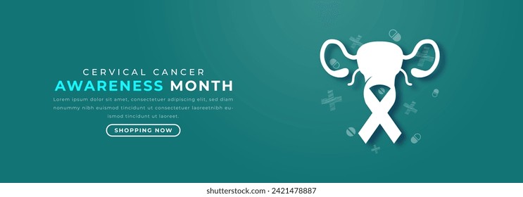 Cervical Cancer Awareness Month Paper cut style Vector Design Illustration for Background, Poster, Banner, Advertising, Greeting Card