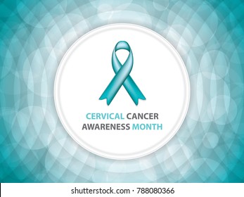 Cervical Cancer Awareness Month.Cancer Ribbon Background.Vector Illustration.