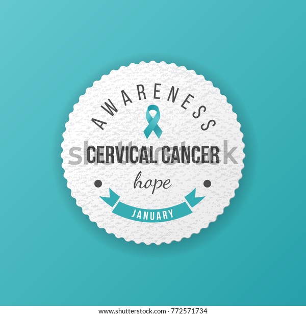 Cervical Cancer Awareness Paper Emblem Vector Stock Vector (Royalty ...