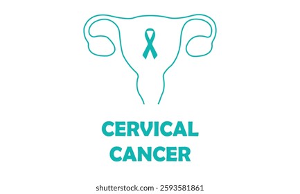 Cervical cancer awareness vector icon. Flat style element useful for cervical carcinoma day design. Concept of tolerance, sympathy and health care.