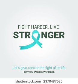 Cervical Cancer Hope Blooms in Vector Background Posters