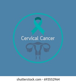 cervical cancer icon Logo vector illustration