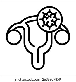 Cervical Cancer Icon Uterus and viruses 