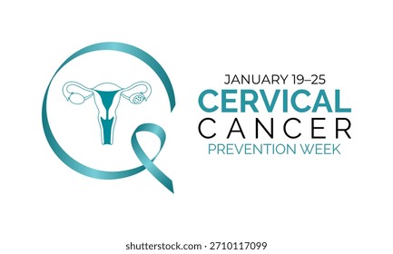 La Semana de la Prevención del Cáncer Cervicouterino hace hincapié en la protección contra el VPH, la detección temprana y la conciencia vital sobre la salud para salvaguardar el bienestar de las mujeres. Cartel de Anuncio, volante y Plantilla de diseño de fondo. 