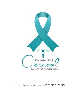 Cervical Cancer Prevention Week emphasizes HPV protection, early screening, and vital health awareness to safeguard women’s well-being. Banner poster, flyer and background design template. 