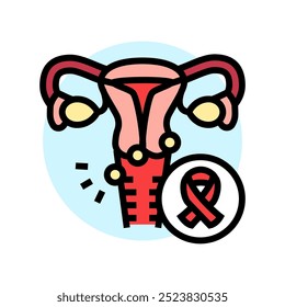 cervical cancer woman disease color icon vector. cervical cancer woman disease sign. isolated symbol illustration